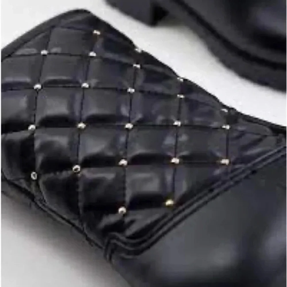 Asos | Design Gala Quilt Pattern Rain Boots Black Various Sizes Available.